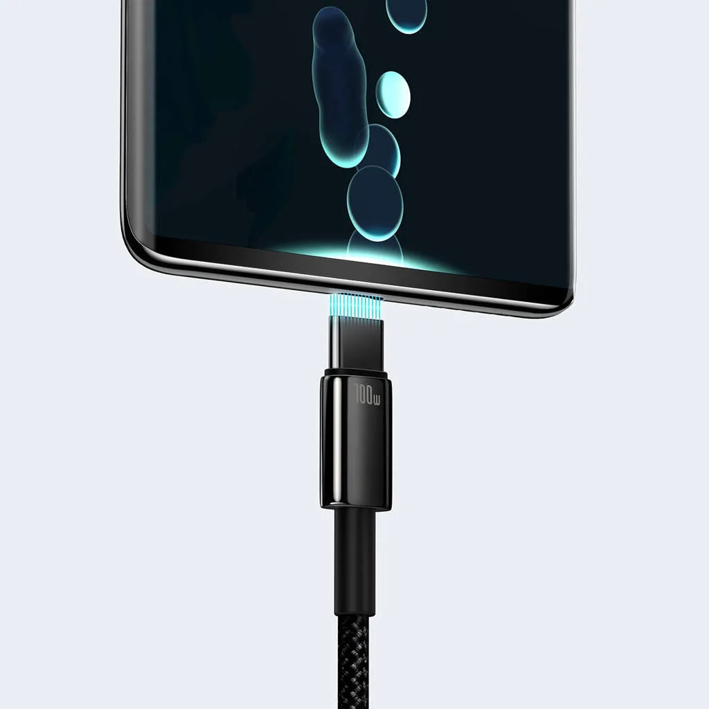 کابل تبدیل USB به USB-C باسئوس مدل Tungsten Gold 100W طول 2 متر