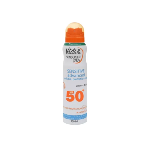 اسپری ضد آفتاب بدون رنگ ویتابلا SPF 50 مدل sun مناسب انواع پوست حجم 150 میلیلیتر
