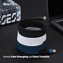 کابل تبدیل USB-C به لایتنینگ فوربری مدل Magnetic KS-CL01-20W طول 1 متر
