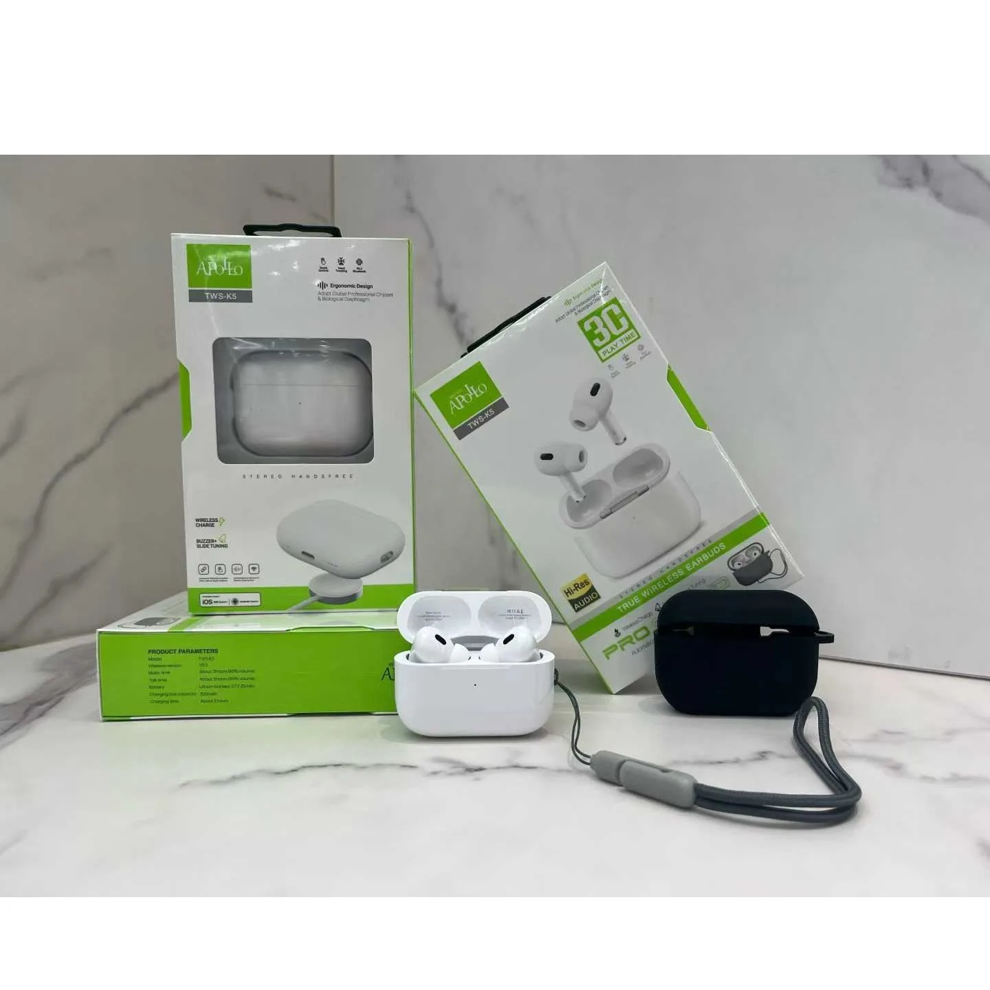 هدفون بلوتوثی موزیک آپولو مدل True Wireless C05 K5