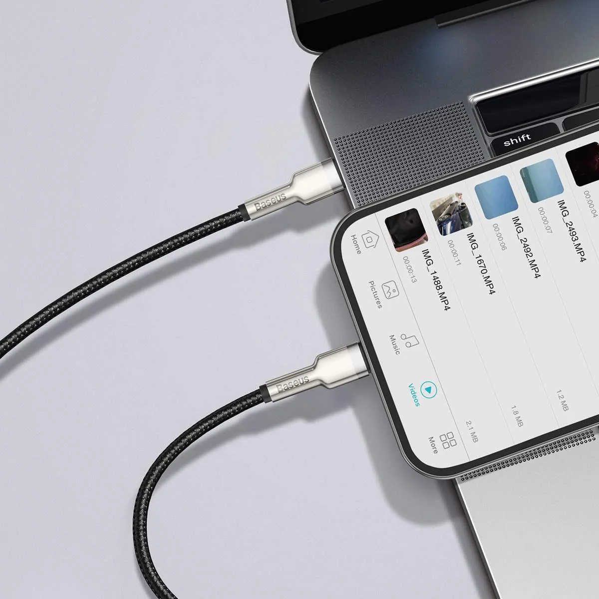 کابل تبدیل USB-C به لایتنینگ باسئوس مدل CATLJK-A01 طول 1 متر