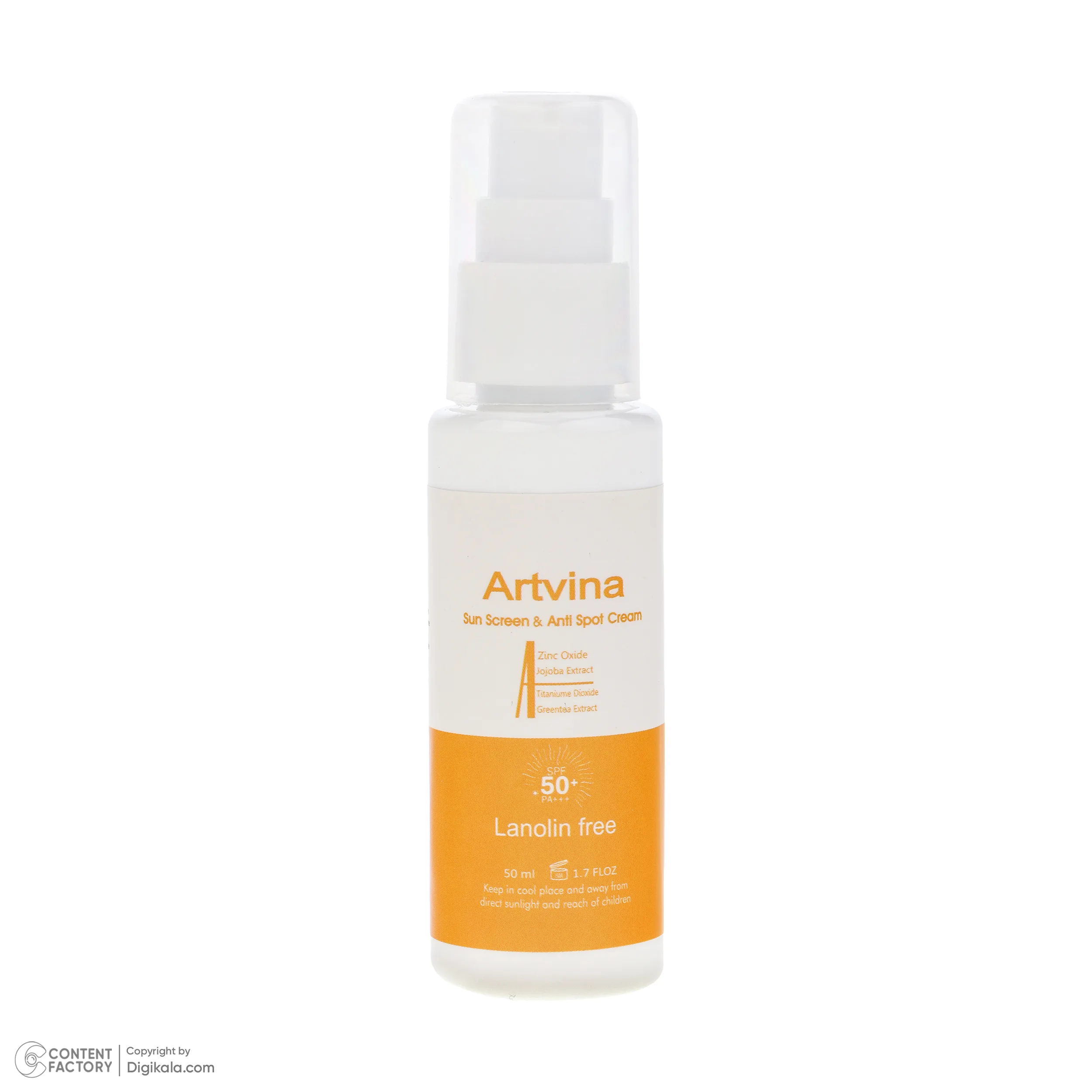 کرم ضد آفتاب رنگی آرت وینا SPF 50 مدل Highly Effective محافظ UVA ،UVB و PA+++، ضد حساسیت، ضد چروک و ضد پیری، مناسب انواع پوست حجم 50 میلیلیتر