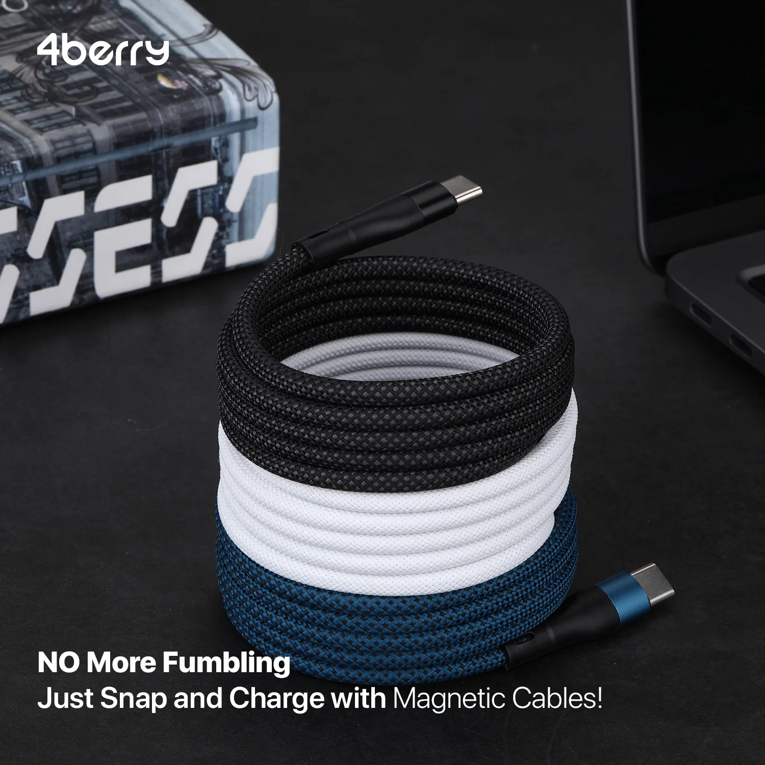 کابل USB-C فوربری مدل Magnetic KS-CC01-60W طول 1 متر