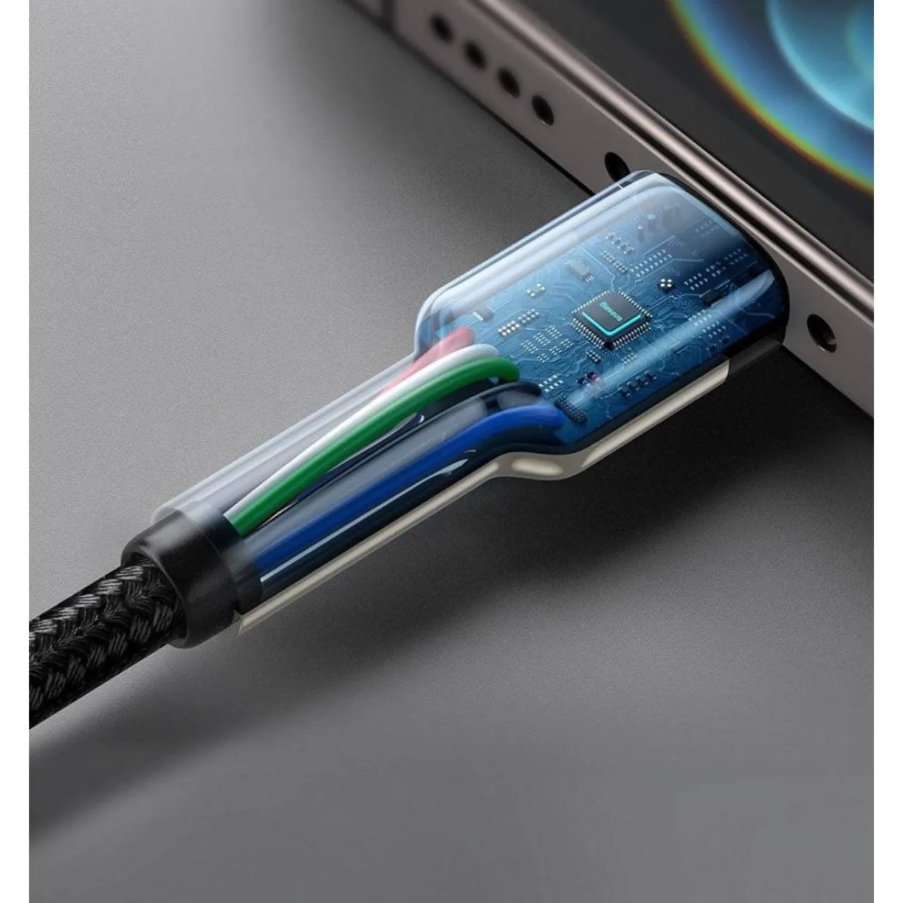 کابل تبدیل USB-C به لایتنینگ باسئوس مدل Cafule Metal 20W طول 1 متر