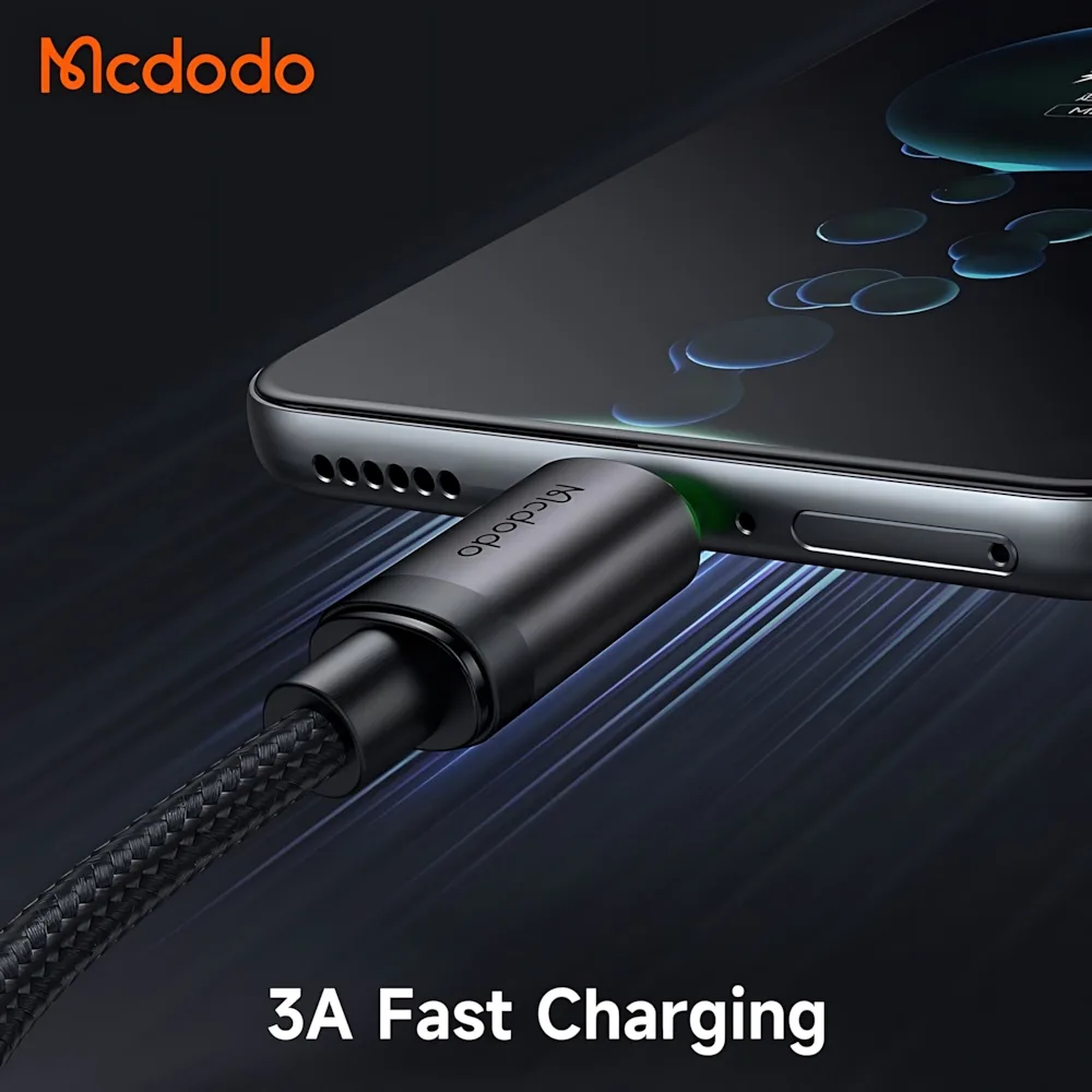 کابل تبدیل USB به USB-C مک دودو مدل MCCA396 LED Version طول 1 متر