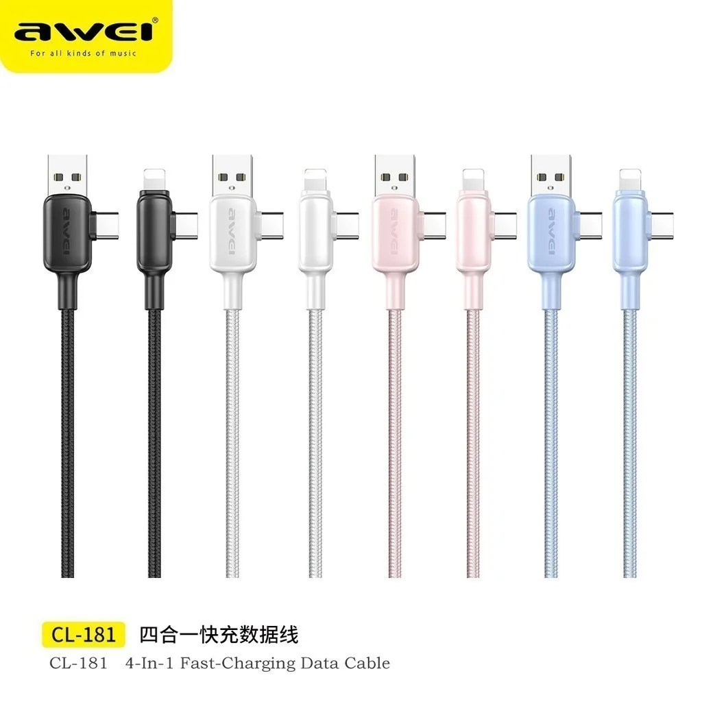 کابل تبدیل USB-C / USB به USB-C / لایتنینگ اوی مدل CL-181 60W طول 1 متر
