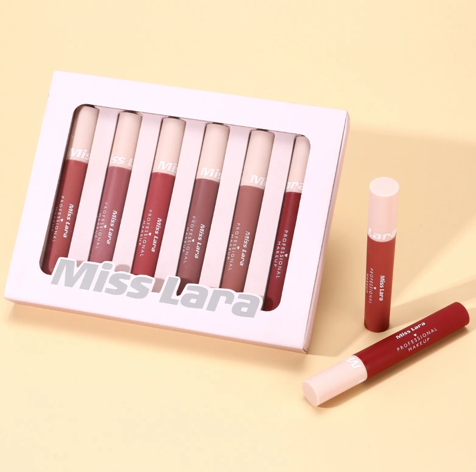 رژ لب مایع مخملی مات میس لارا مدل Professional Makeup بسته 6 عددی