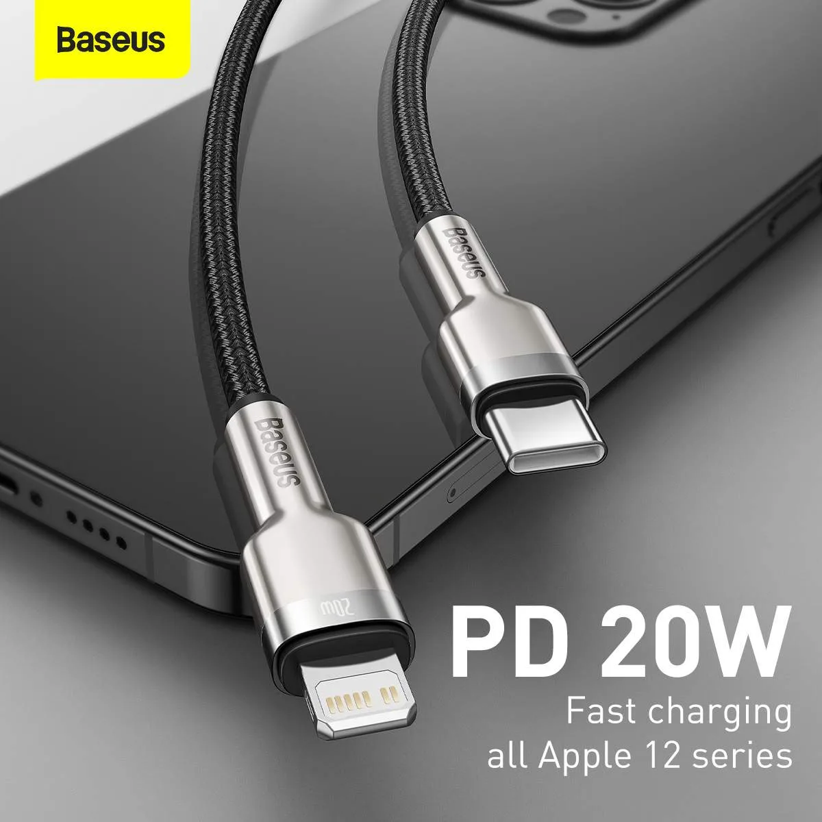 کابل تبدیل USB-C به لایتنینگ باسئوس مدل CATLJK-A01 طول 1 متر