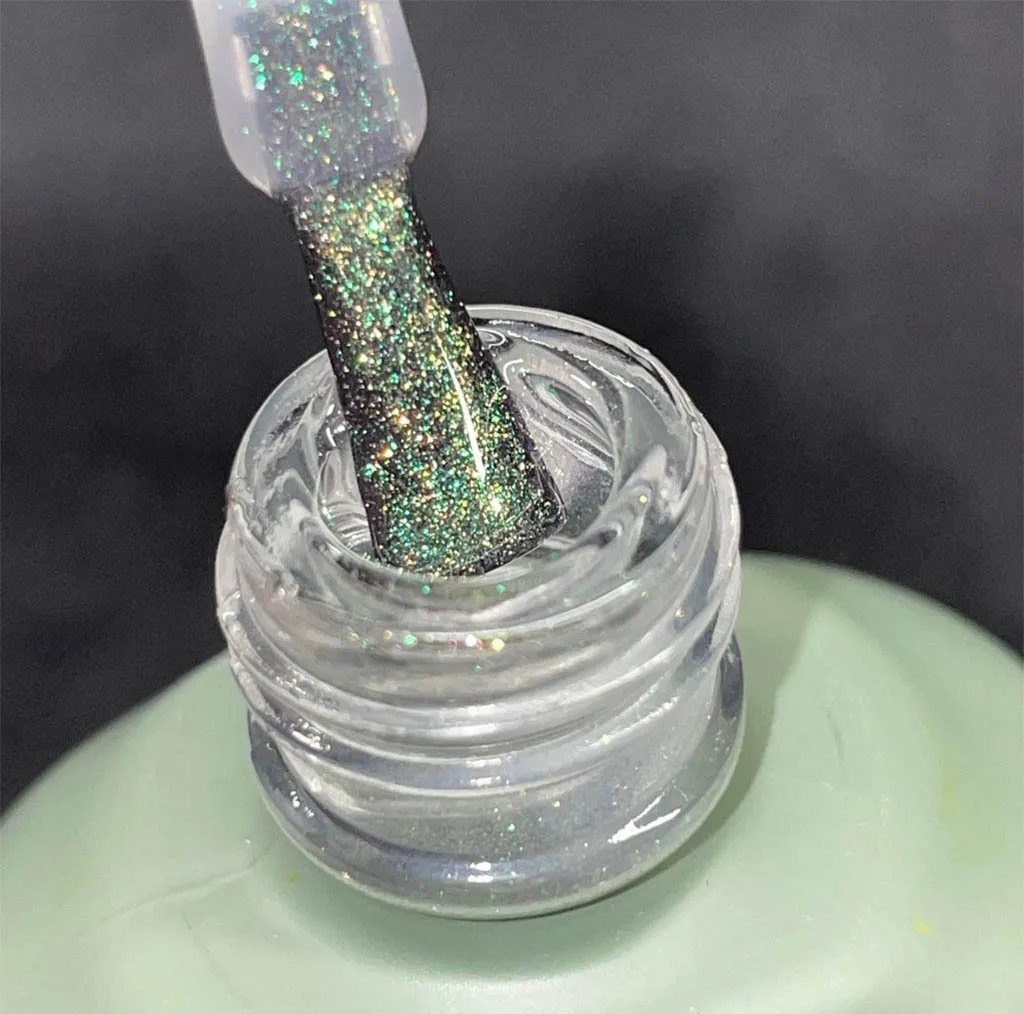 تاپ کت گلیتر ناخن میکس کوکو مدل Glitter شماره 15