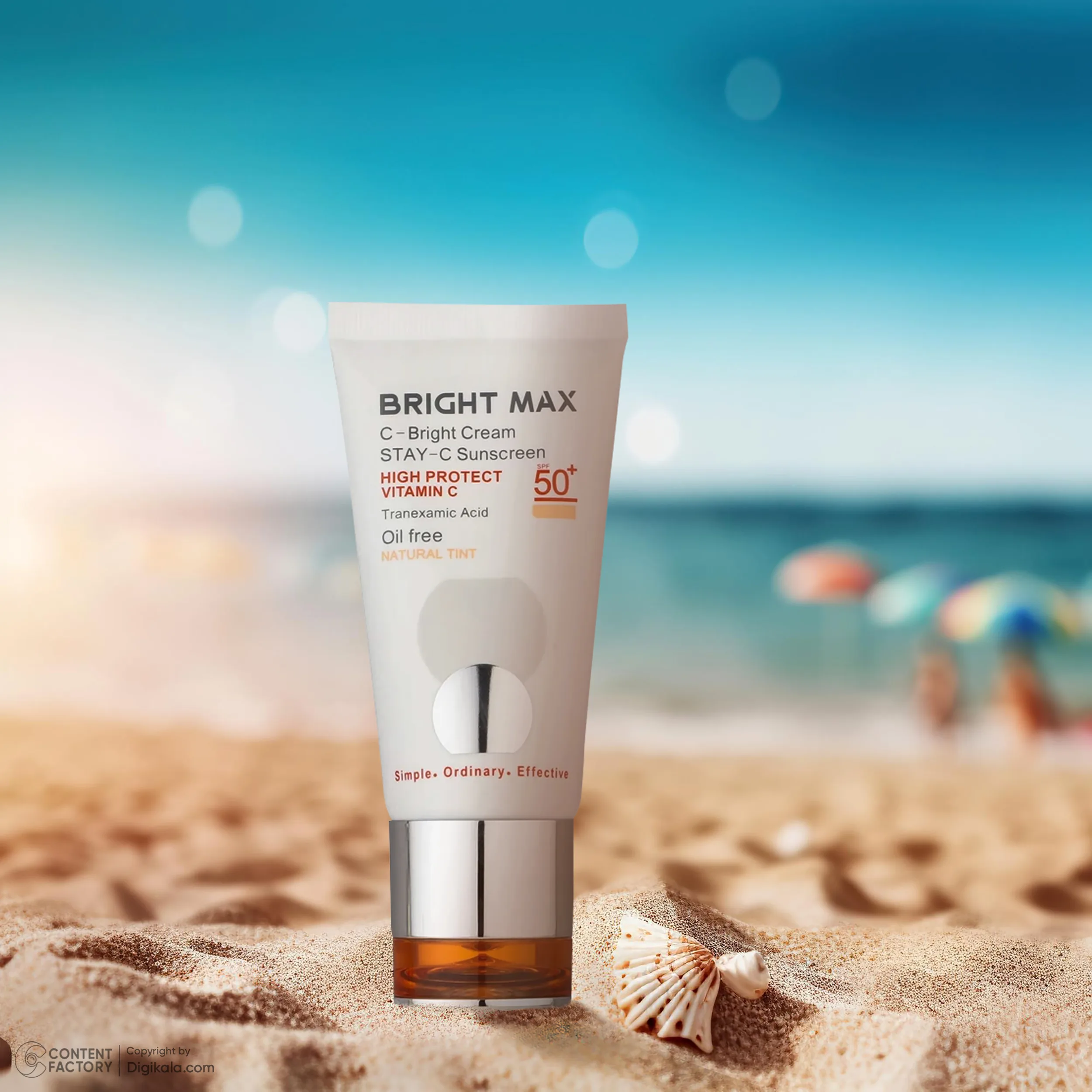 کرم ضدآفتاب رنگی برایت مکس SPF50 مدل C-B مناسب انواع پوست، حجم 50 میلیلیتر