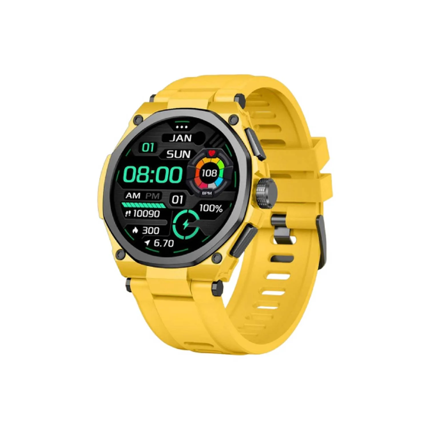 ساعت هوشمند گرین لاین مدل MMD QUALITY GRAND SMART 7009 دارای قابلیت های صفحه نمایش رنگی، صفحه نمایش لمسی، کنترل موسیقی (Music Player)، پشتیبانی از زبان فارسی در منو و سیستمعامل بند سیلیکون