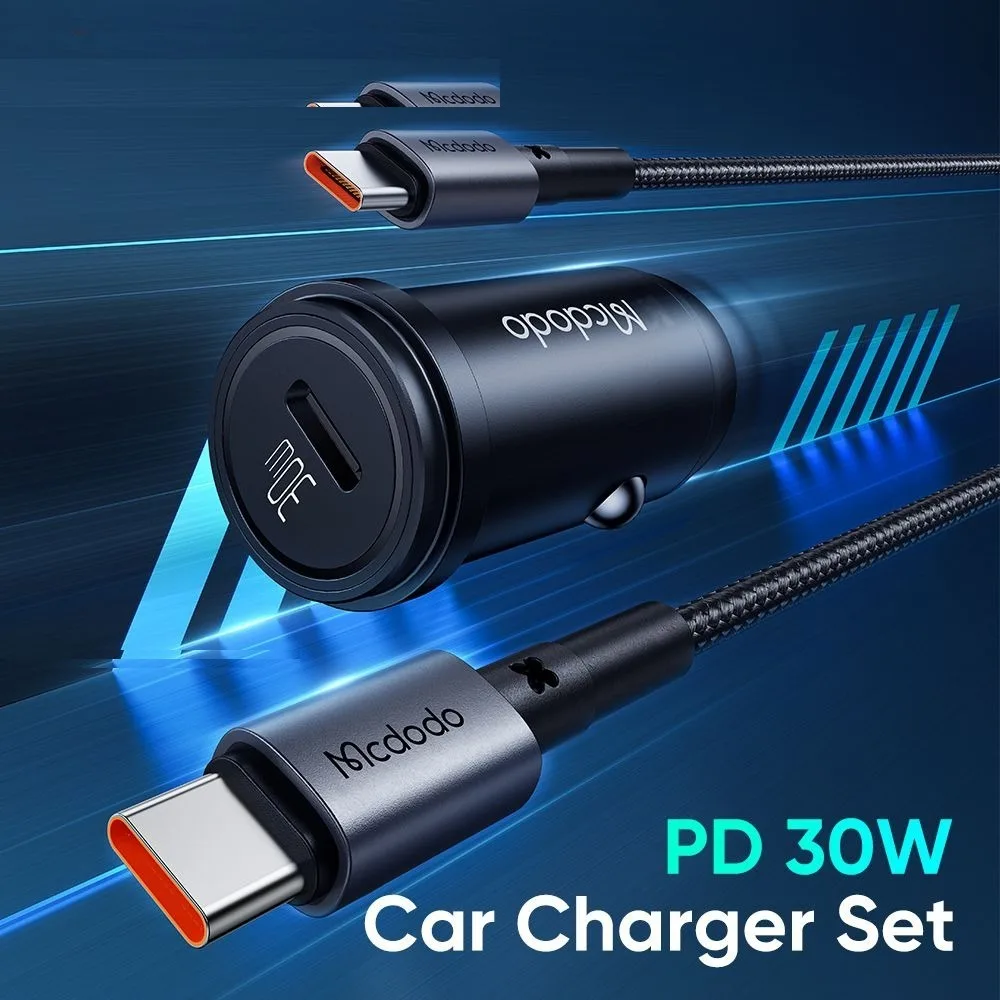 شارژر فندکی 30 وات مک دودو مدل CC-7493 W-Cable به همراه کابل USB-C