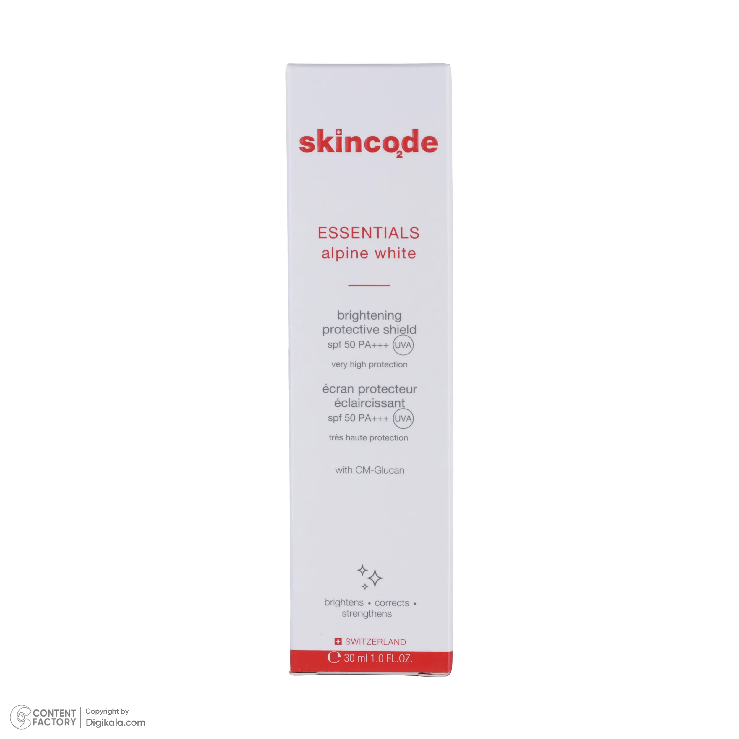 فلوئید ضد آفتاب بی رنگ صورت اسکین کد SPF50 مدل ALPINE محافظ UVA مناسب برای انواع پوست حجم 30 میلی لیتر
