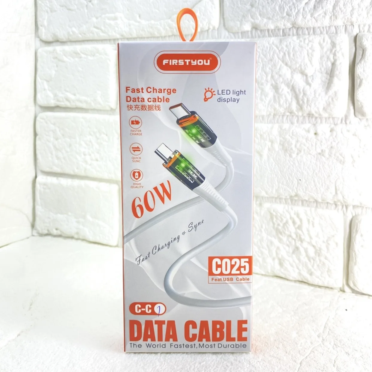 کابل USB - C فرست یو مدل  LED-C025 طول 1 متر