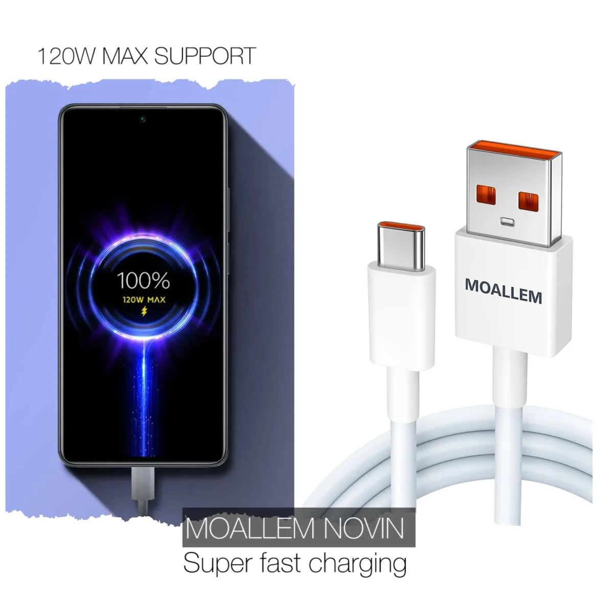 کابل تبدیل USB به USB-C معلم نوین مدل NOTE 14 طول 1 متر