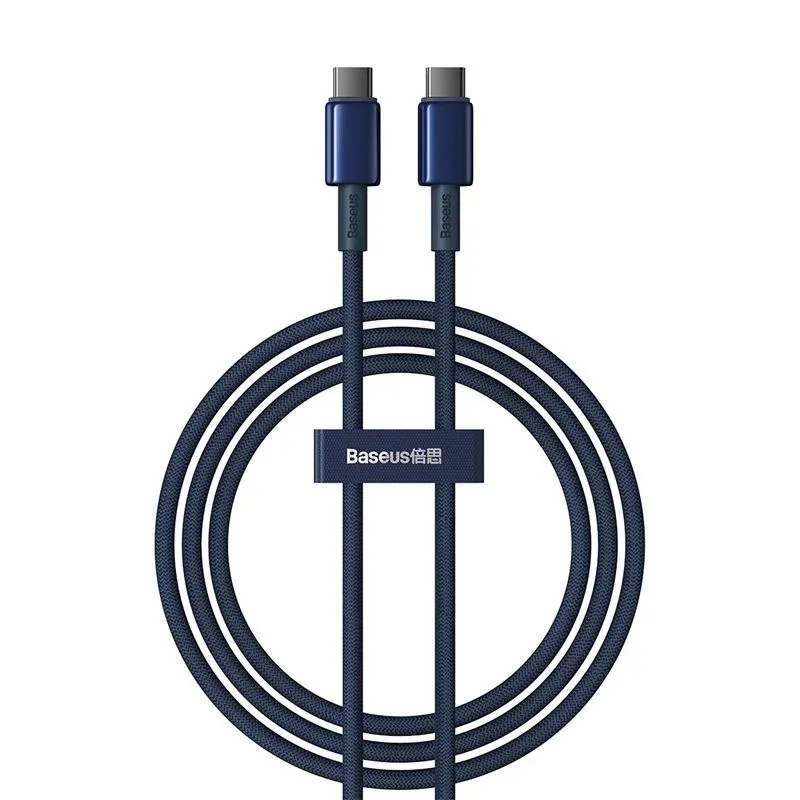 کابل USB-C بیسوس مدل Tungsten Gold 100W طول 1 متر