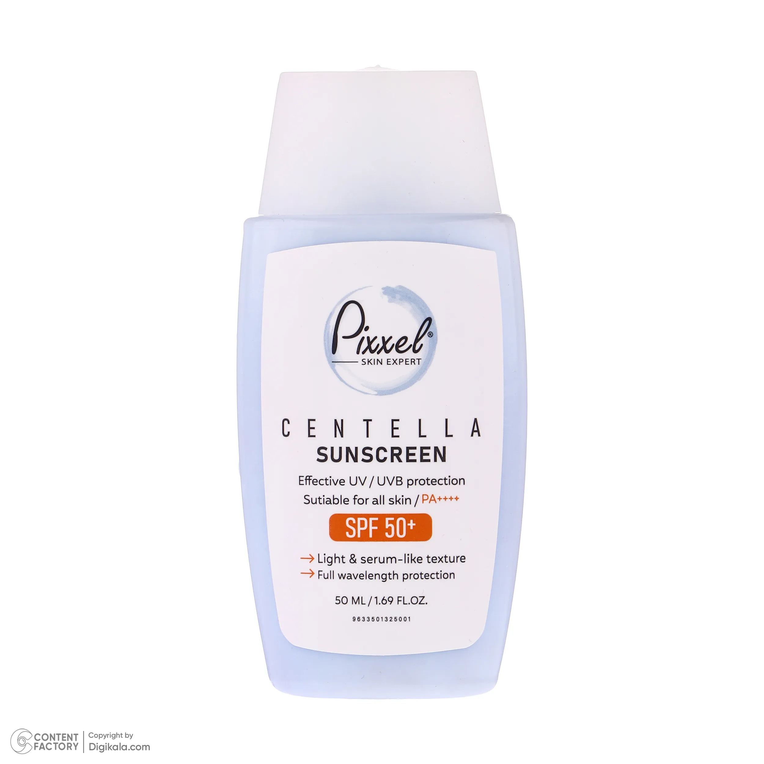 کرم ضد آفتاب بیرنگ پیکسل SPF 50 مدل Centella محافظ UVA ،UVB، ++++PA مناسب برای انواع پوست حجم 50 میلیلیتر