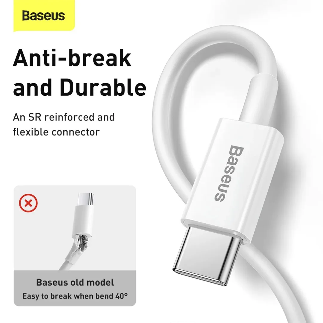 کابل تبدیل USB-C به لایتنینگ باسئوس مدل Superior PD  طول 1.5 متر بسته دو عددی