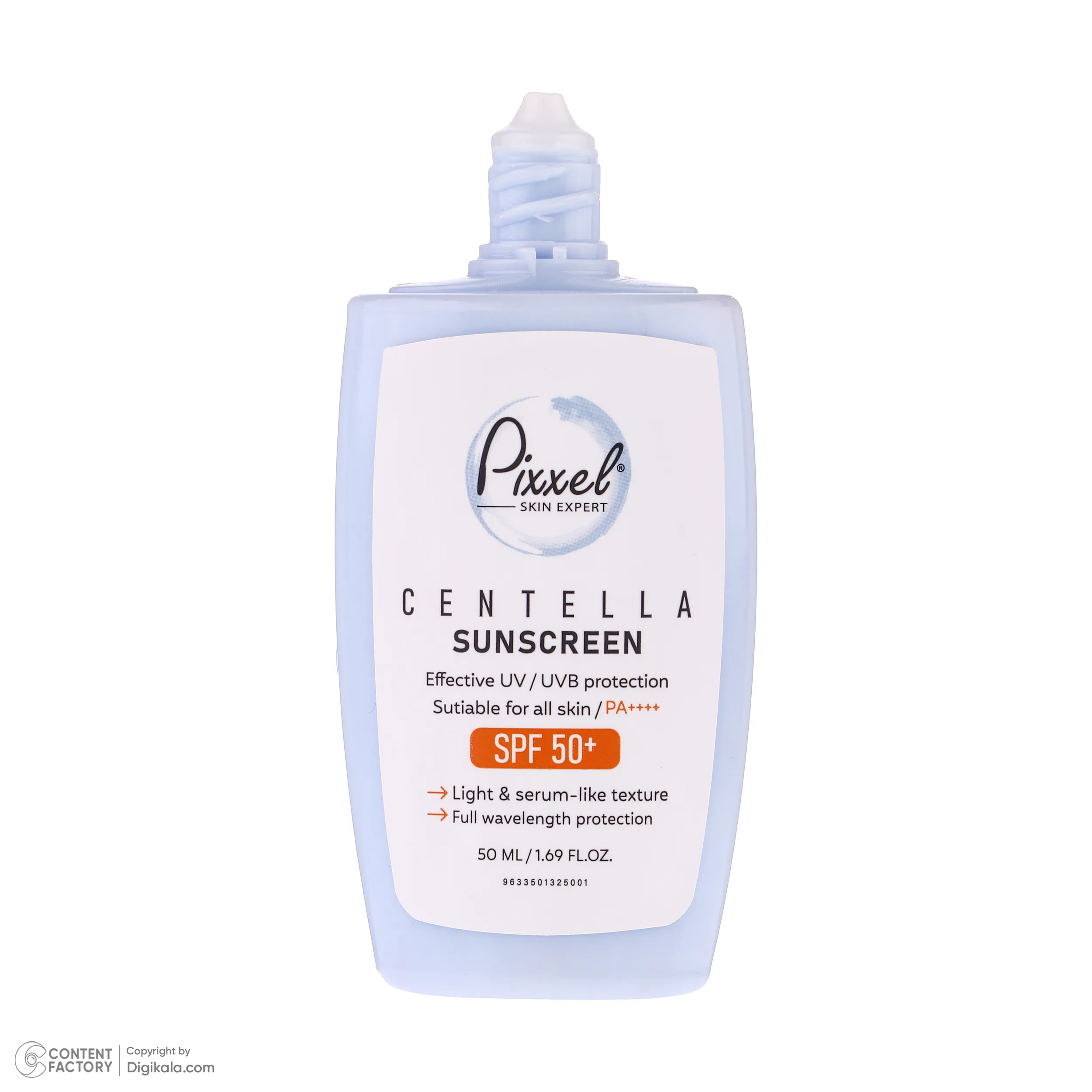 کرم ضد آفتاب بیرنگ پیکسل SPF 50 مدل Centella محافظ UVA ،UVB، ++++PA مناسب برای انواع پوست حجم 50 میلیلیتر