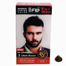 کیت رنگ مو لایف شماره 3 حجم 50 میلی لیتر رنگ قهوه ای تیره