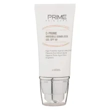ژل ضدآفتاب بی‌رنگ پرایم SPF50 مدل C-Prime مناسب برای انواع پوست، حجم 40 میلی‌لیتر