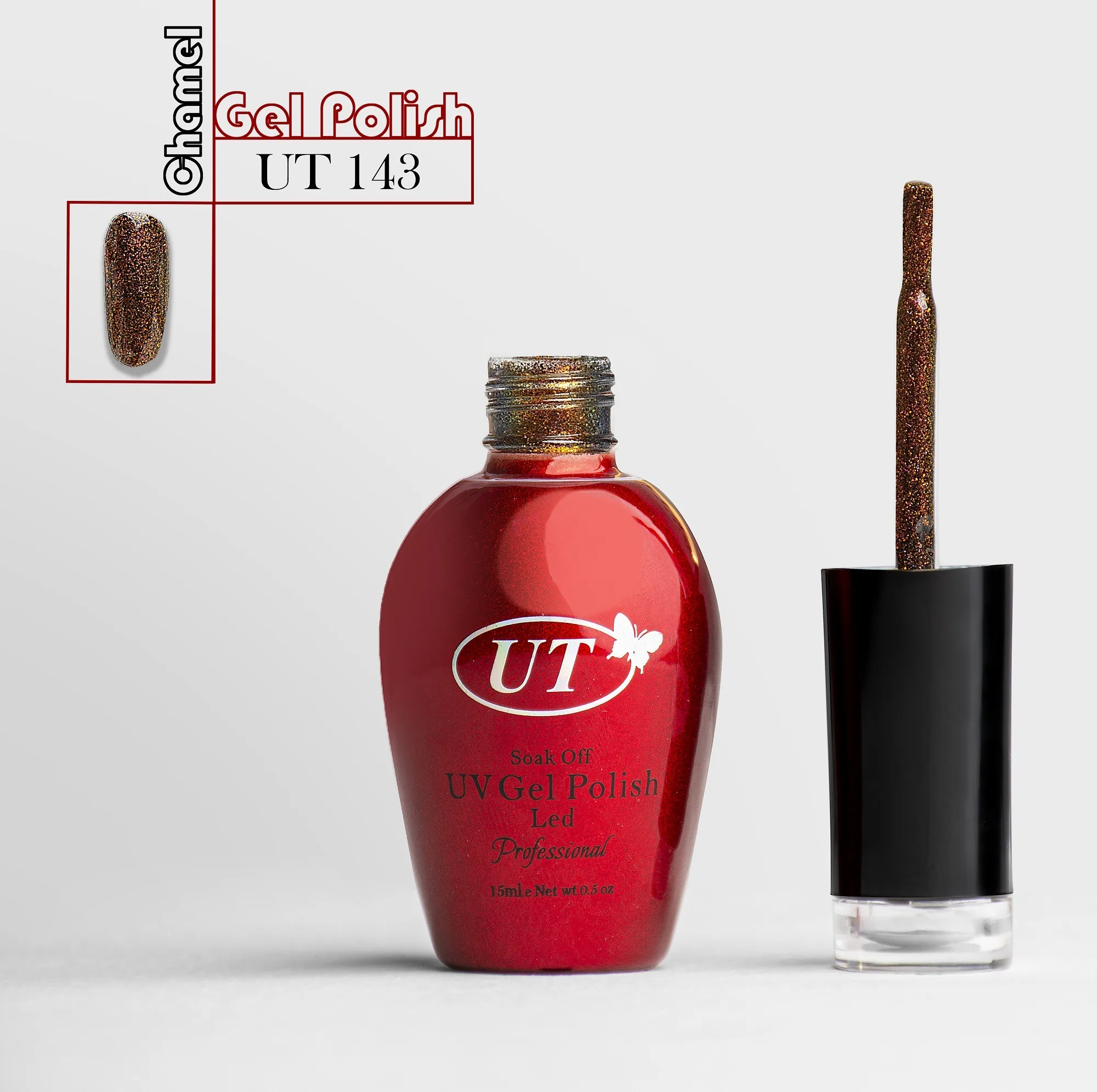 لاک ژل ناخن یوتی مدل Chamel شماره 143