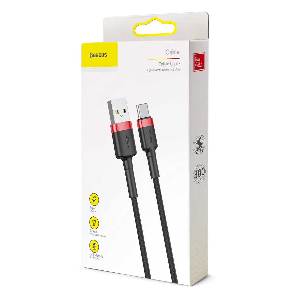 کابل تبدیل USB به USB-C باسئوس مدل CATKLF-U91 Cafule طول 3 متر