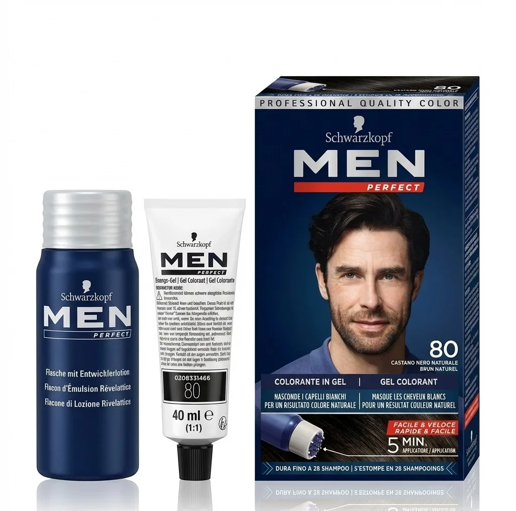 رنگ مو مردانه من مدل Perfect شماره 80 حجم 40 میلیلیتر رنگ قهوهای تیره