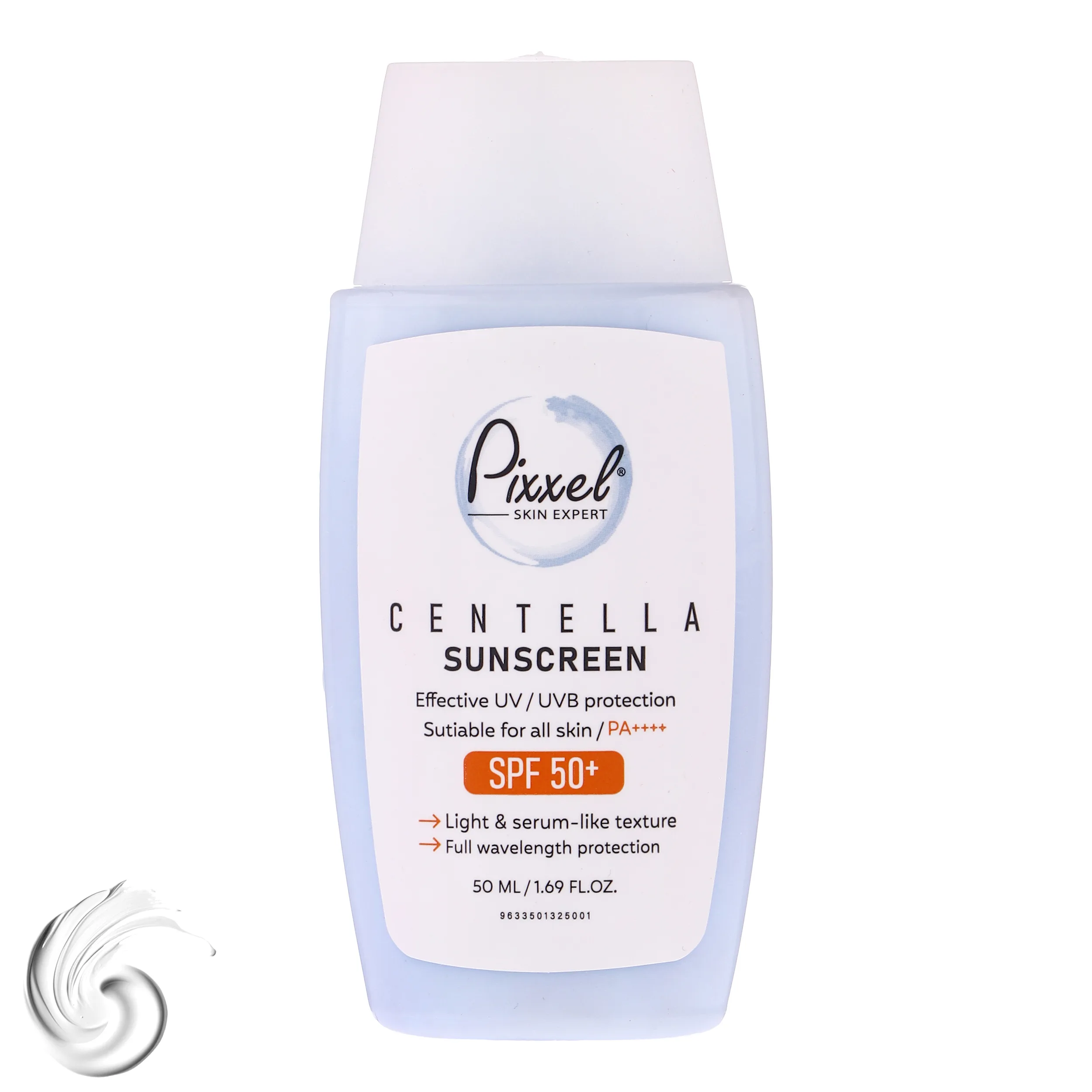 کرم ضد آفتاب بی‌رنگ پیکسل SPF 50 مدل Centella ‌محافظ UVA ،UVB، ++++PA مناسب برای انواع پوست‌ حجم 50 میلی‌لیتر