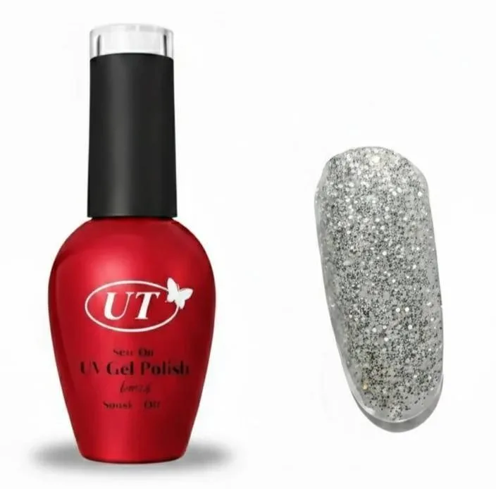 لاک ژل اکلیلی ناخن اتوپیا مدل GLITTER شماره 76 رنگ نقره ای