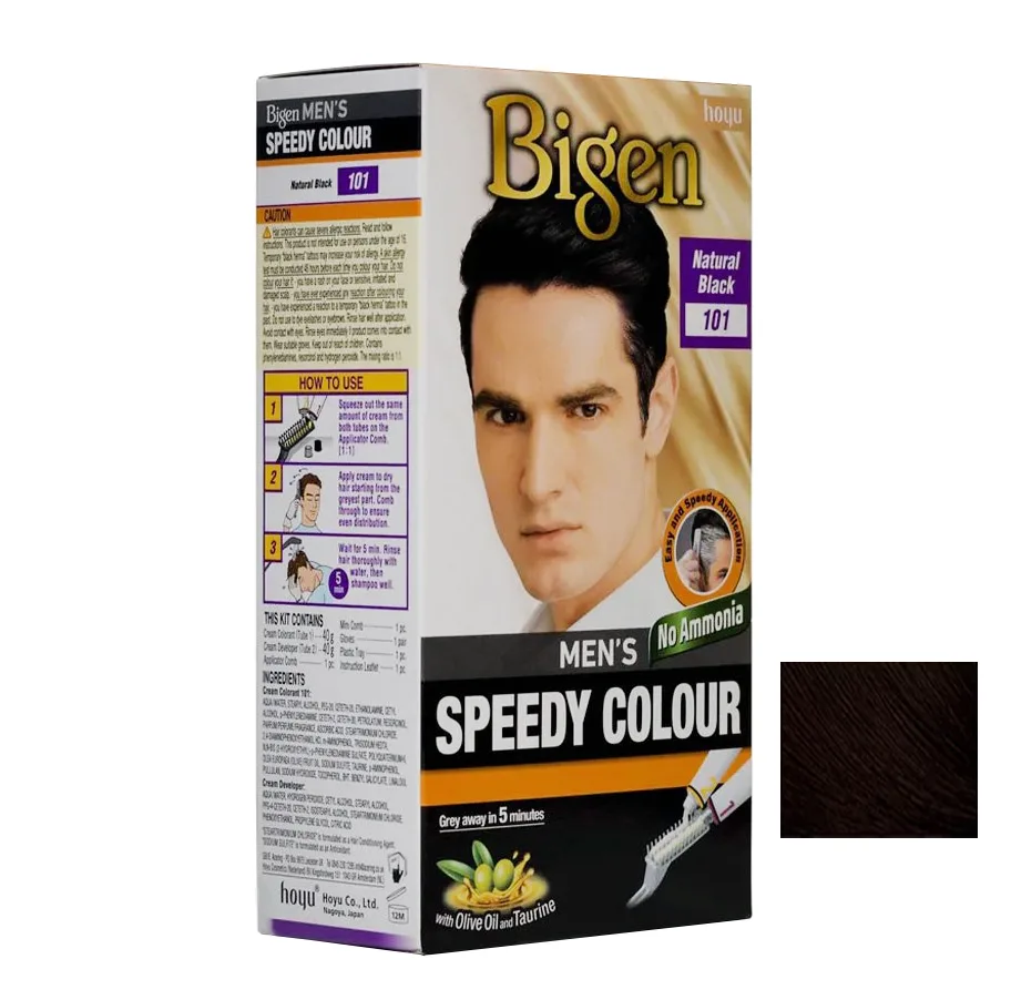 رنگ مو مردانه بیگن مدل Speedy شماره 101 حجم 40 میلی لیتر رنگ مشکی طبیعی