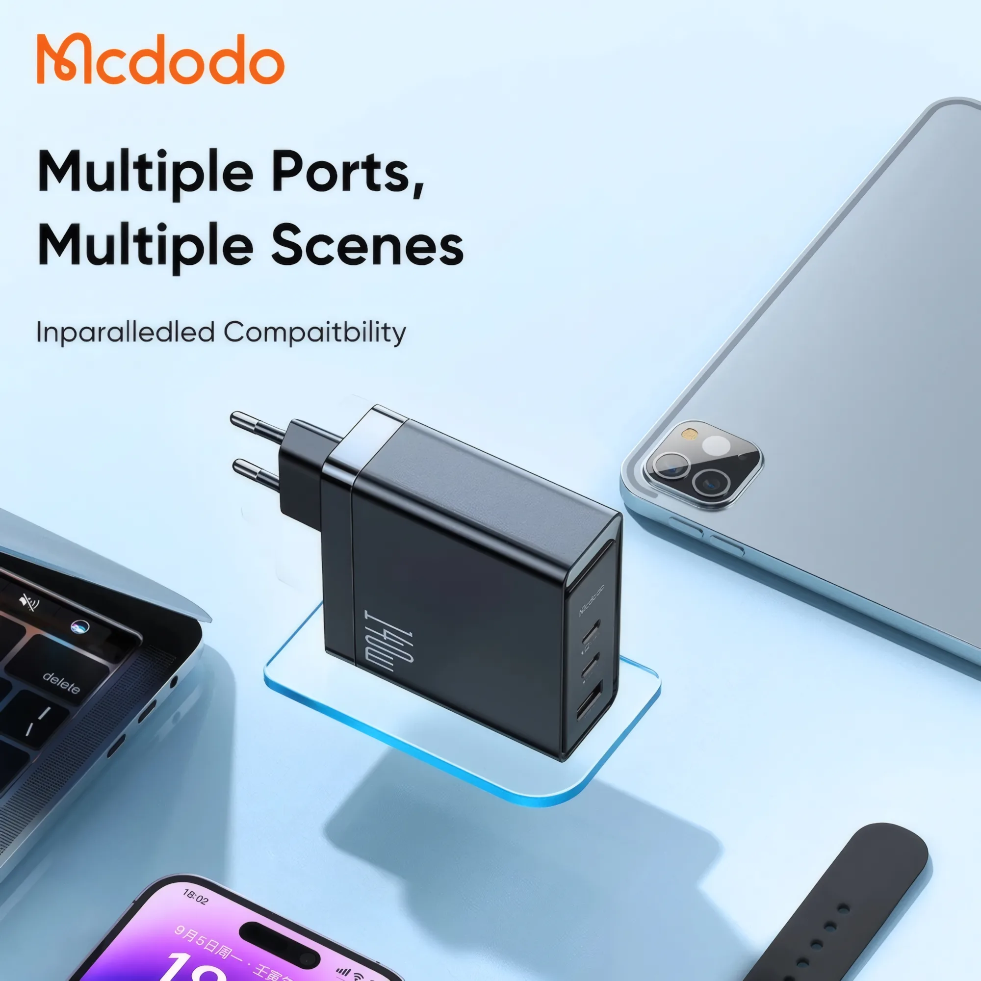 شارژر دیواری 140 وات مک دودو مدل CH-2913 به همراه کابل USB-C