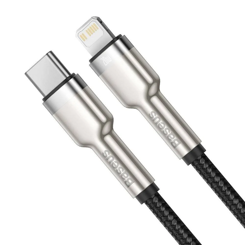 کابل تبدیل USB-C به لایتنینگ باسئوس مدل Cafule Metal 20W طول 1 متر