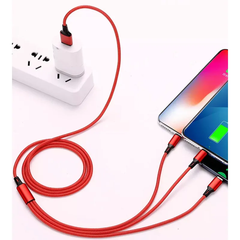 کابل تبدیل USB به microUSB/لایتنینگ/USB-C هارمن مدل ONLY CHARGE طول 1 متر