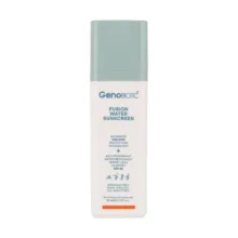 کرم ضدآفتاب بی‌رنگ ژنوبایوتیک، مدل Fusion water، حاوی محافظ UVA ،UVB، ضدآب، فاقد چربی، بدون پارابن، حاوی ویتامین E و هیالورونیک اسید مناسب انواع پوست، حجم 30 میلی‌لیتر