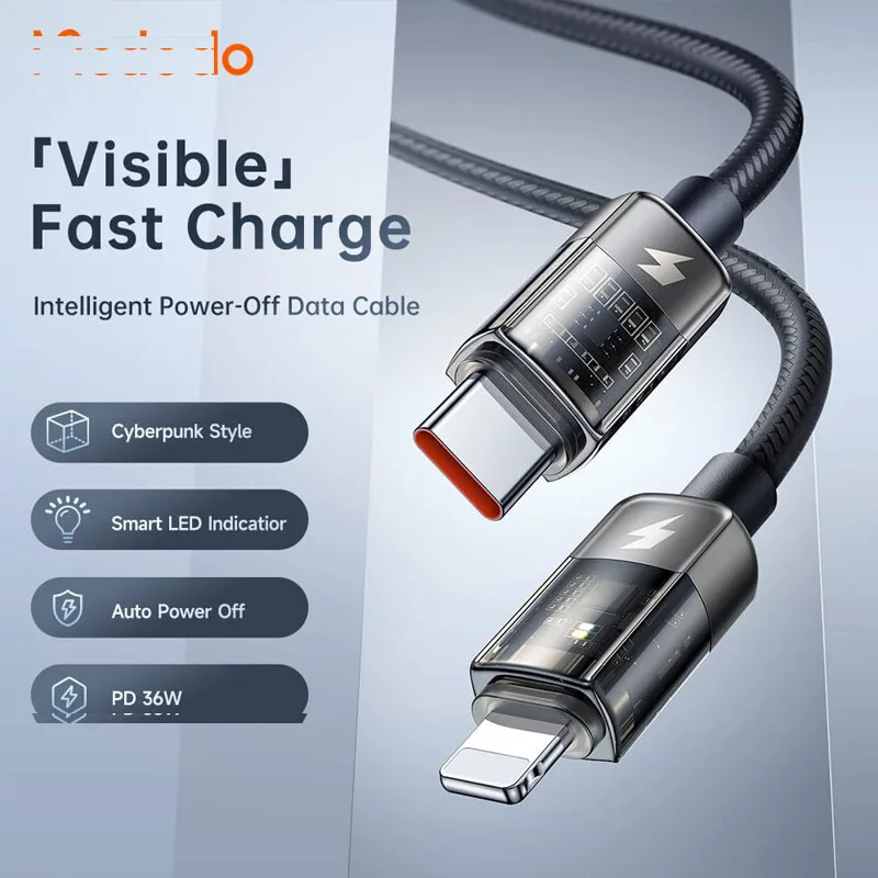 کابل USB-C به لایتنینگ مک دودو مدل Auto Power Off طول 1.2 متر