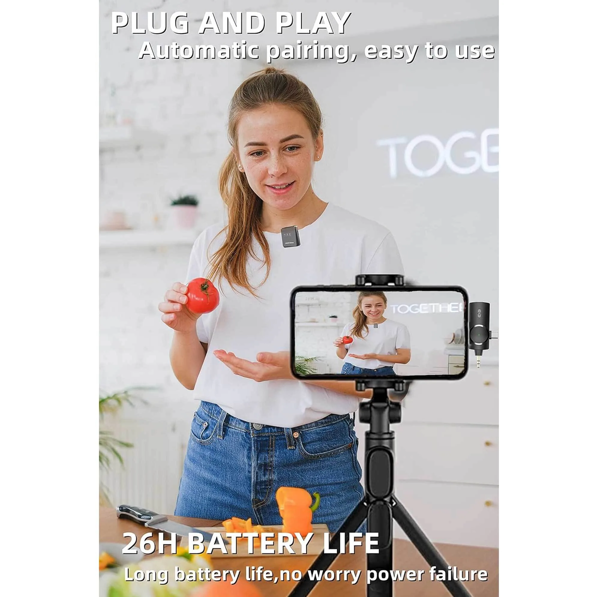 میکروفن یقه ای مدل AP004 با درگاه TYPE C Lightning جک 3.5