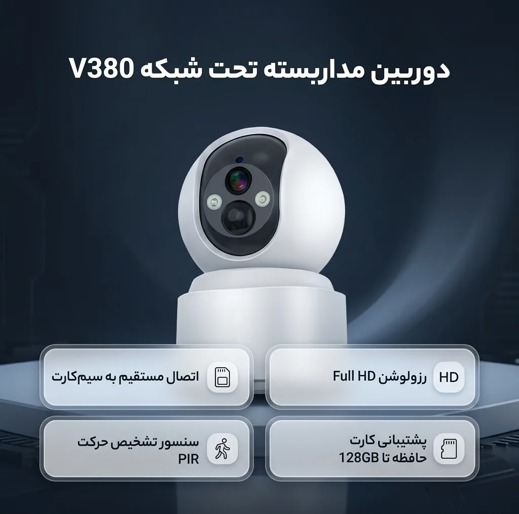 دوربین مداربسته تحت شبکه سیم کارتی مدل IPC-V380-VQ001-G