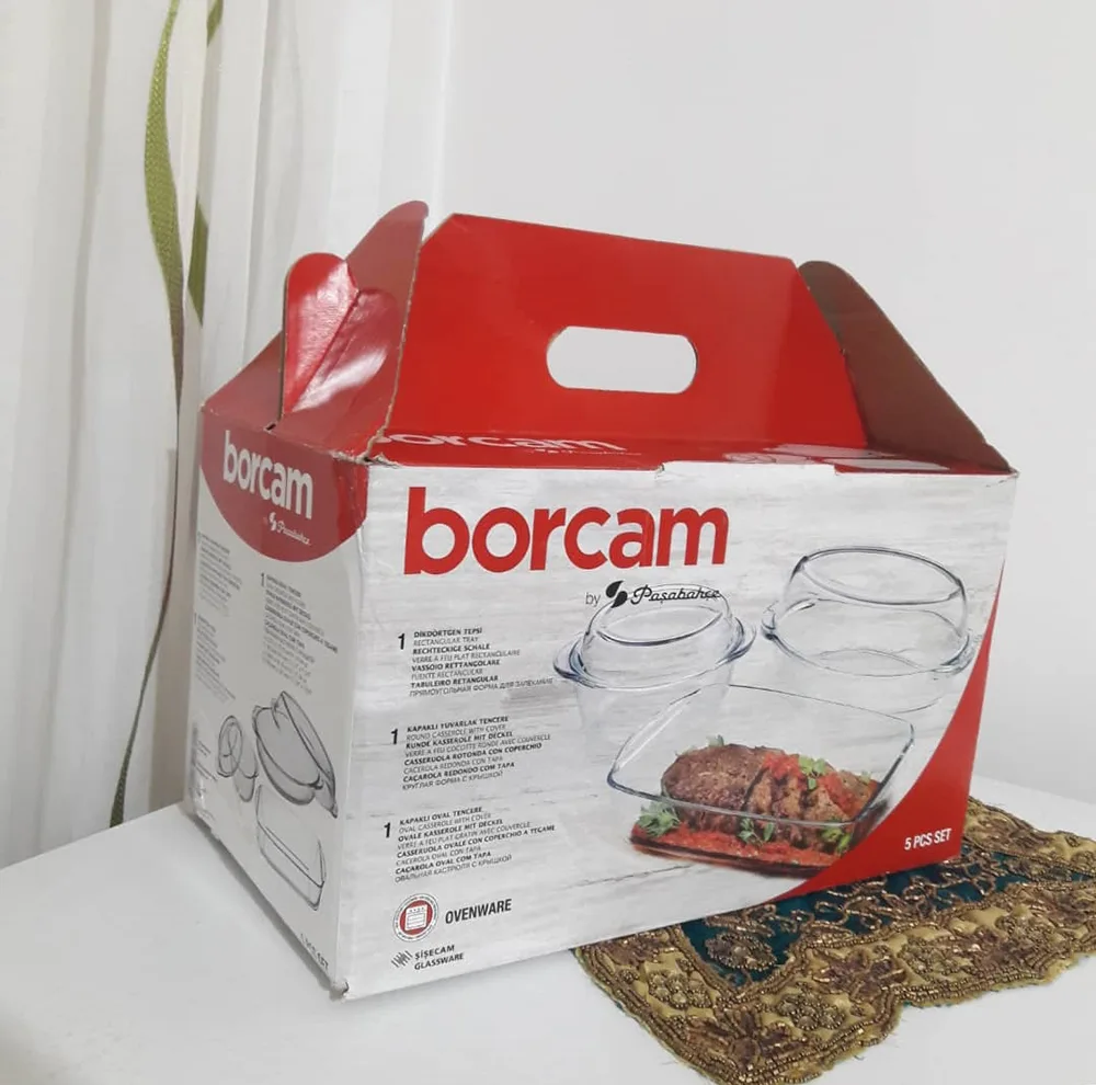 ظرف پخت پاشاباغچه مدل Borcam کد 159053 مجموعه 3 عددی