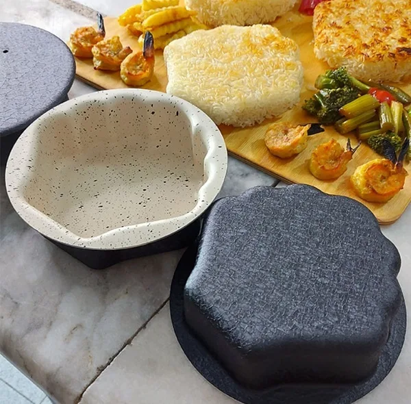 ظرف پخت به گز مدل کته و ته چین طرح صدف