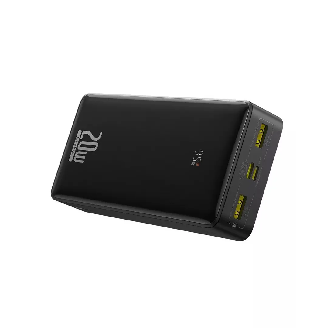 پاوربانک 20 وات باسئوس مدل LiFePO4 ظرفیت 18400 میلی آمپر ساعت به همراه کابل USB-C به USB-A