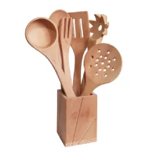 سرویس کفگیر و ملاقه 7 پارچه چوبلمه مدل 7PCS