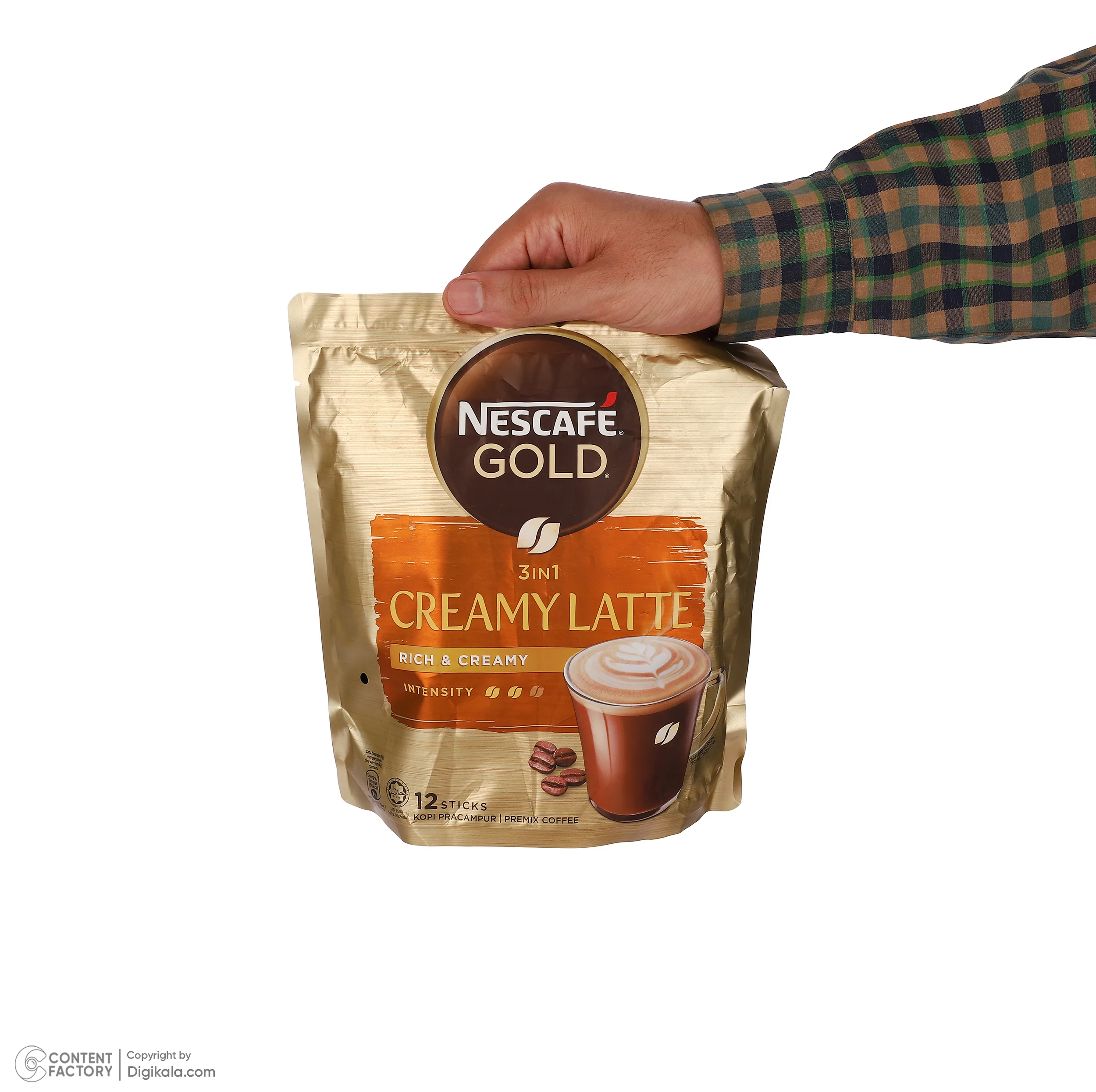 پودر قهوه فوری CREAMY LATTE سه در یک نسکافه بسته 12 عددی
