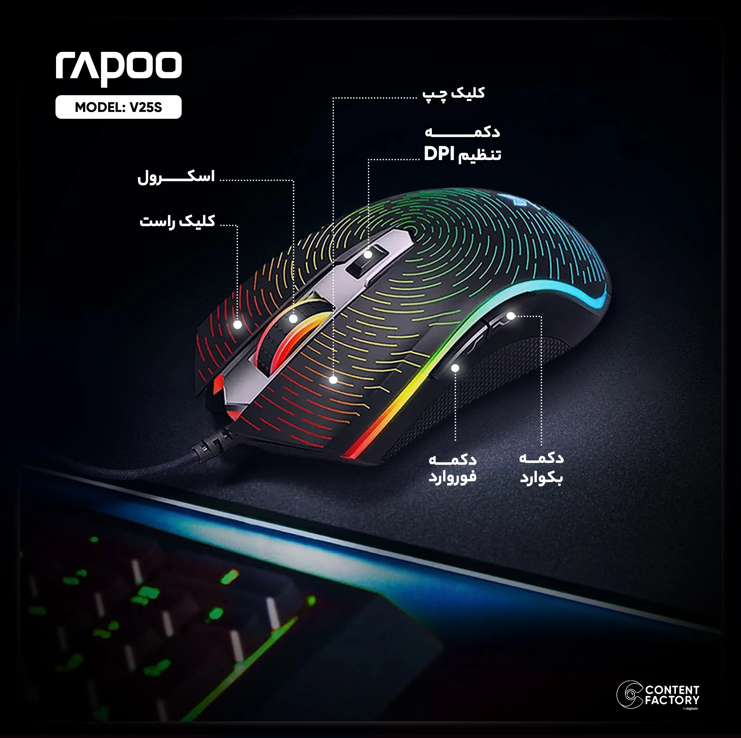 ماوس مخصوص بازی رپو مدل V25S