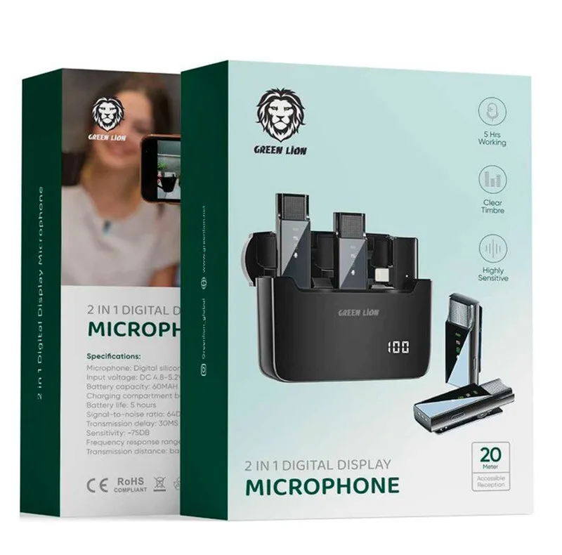 میکرفون بی سیم گرین لاین مدل 2in1 دیجیتال درگاه لایتنینگ