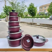 سرویس قابلمه و تابه گرانیت ۱۵ پارچه فیلون مدل پروانه ای