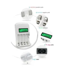 شارژر باتری بستون مدل BST-C907W به همراه باتری قلمی قابل شارژ سونی بسته ۴ عددی