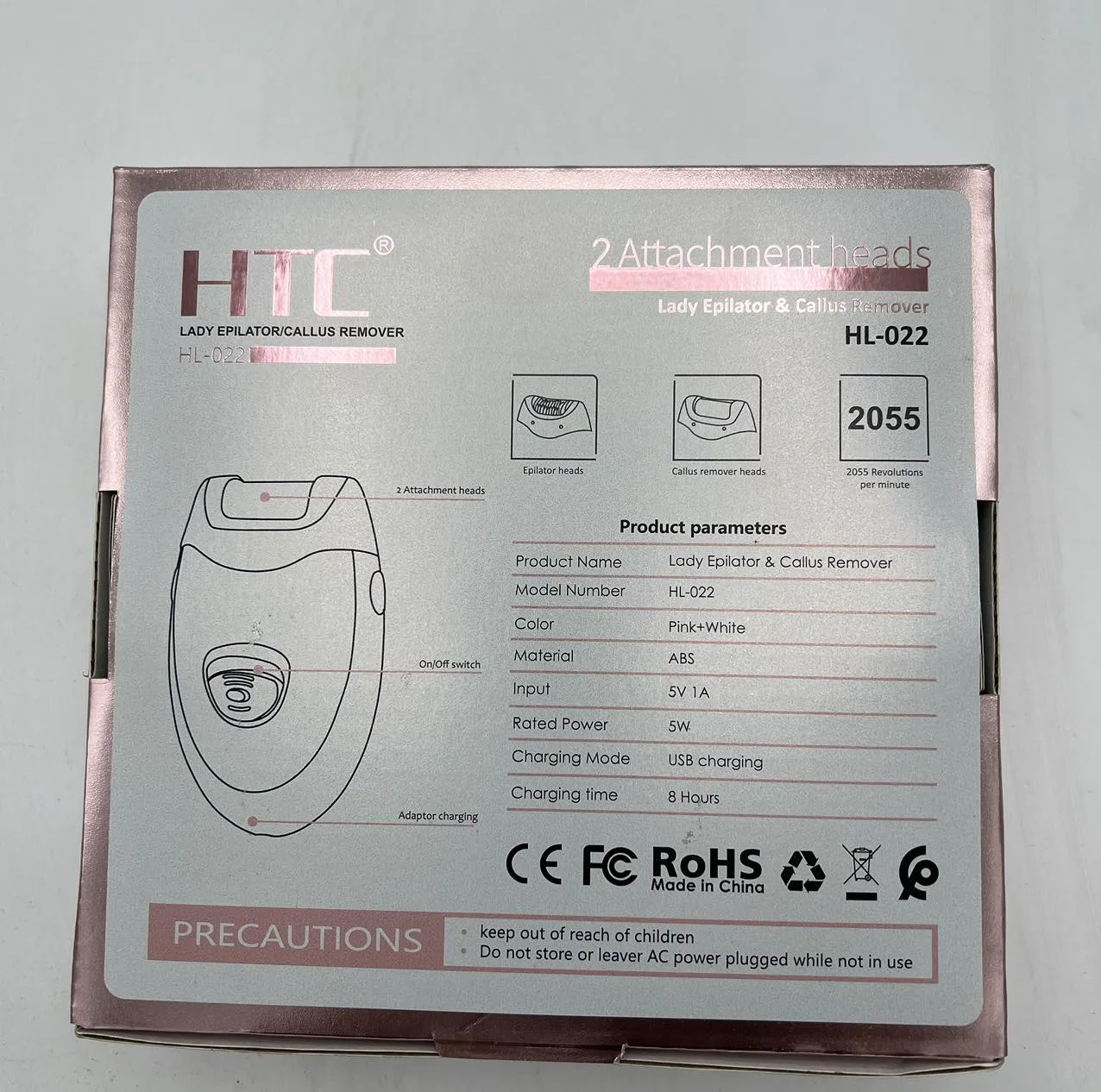 سنگ پا برقی و اپیلاتور اچ تی سی مدل HL-022