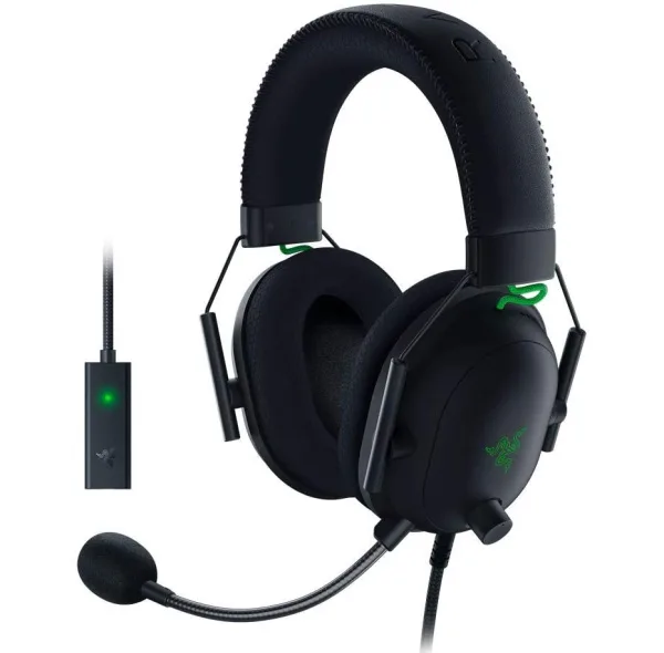 هدست مخصوص بازی ریزر مدل BlackShark V2 + USB Sound Card
