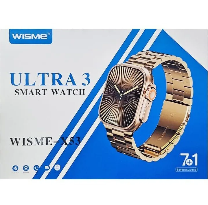 ساعت هوشمند 42 میلی متری ویسمی مدل ultra 3 x53 همراه با بند فلزی و ساده